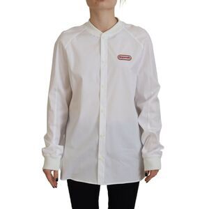 Dsquared² White Cotton Button Down Long Sleeves Crewneck Women's Top (Pre-Owned)